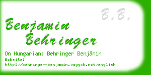 benjamin behringer business card